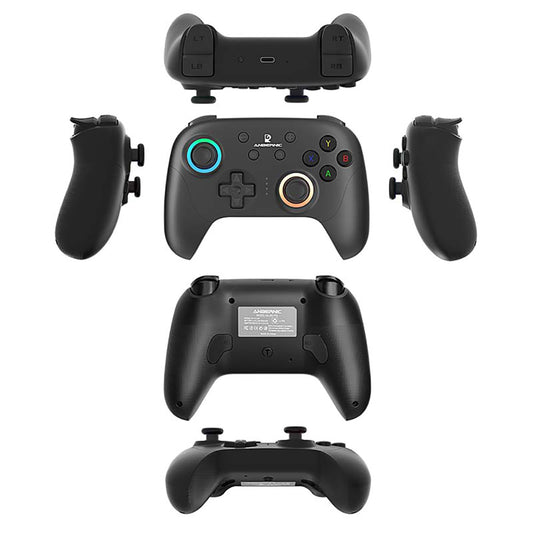 ANBERNIC RG P01 Game Controller, Hall Effect Triggers & Joystick, Six-axis Gyroscope, Bluetooth/2.4G Wireless/ Wired Connection, 9 Hours Autonomy, Compatible with PC, Switch, Android, iOS, Steam - Black