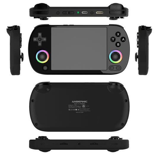 ANBERNIC RG40XX H Retro Game Console with RGB Light, 32GB TF Card, LPDDR4 1GB, 640*480P IPS Screen, 3200mAh Battery for 6 Hours Autonomy, Linux OS, 5G Wifi Bluetooth, Moonlight Streaming - Black
