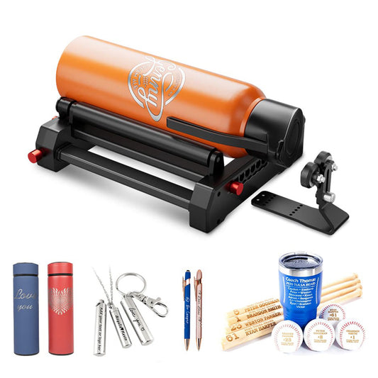 AlgoLaser RR2 Rotary Roller, Height-adjustable Bracket, 3000mm/min Engraving Speed, 7 Width Gears, for Alpha, Delta & DIY Kit Engraving Machine