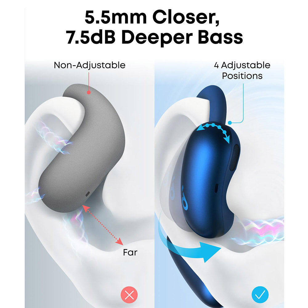 Anker Soundcore AeroFit 2 Open-ear Wireless Earbuds, Adjustable Ear Hooks, Bluetooth 5.4, Hi-Res Wireless Audio - Black