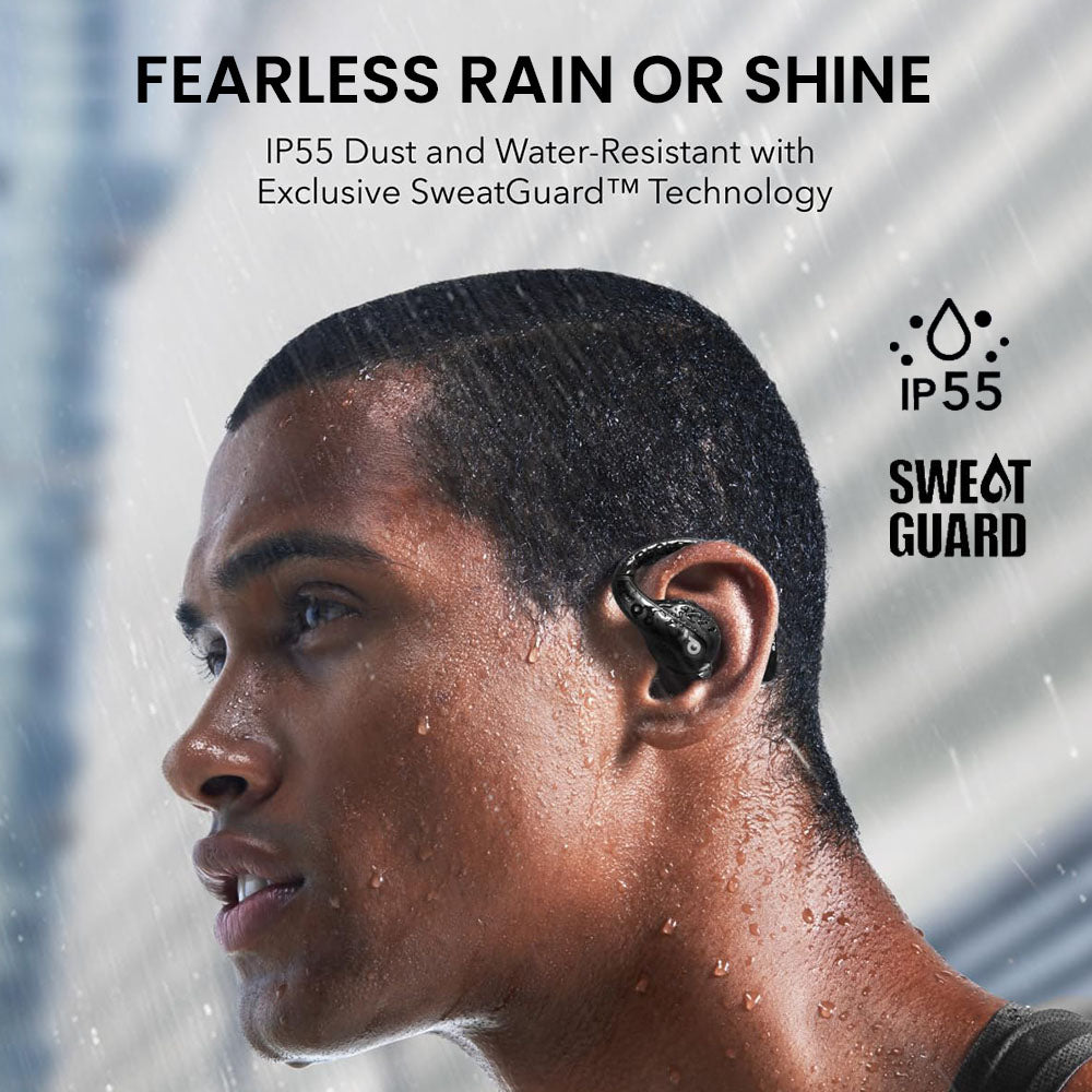 Anker Soundcore AeroFit Pro Open-ear Earbuds, Bluetooth 5.3, Up to 46 Hours Playtime - Black