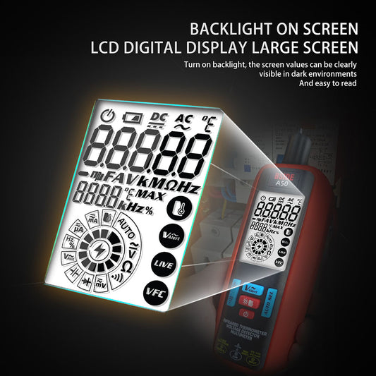 BSIDE A50 Digital Multimeter, 6000 Count, Electrical Test Pen, Leakage Tester, Voltage/Current/Capacitance/Resistance Tester