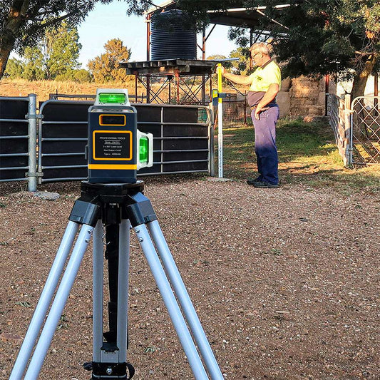 CIGMAN CLD-100 Laser Receiver, 3 Side Indicator Lights, 50M/164ft Working Distance, 10min Auto Shut-off, Suits for Red & Green Beam, Adjustable Beeper, with Rod Clamp and 9V Battery