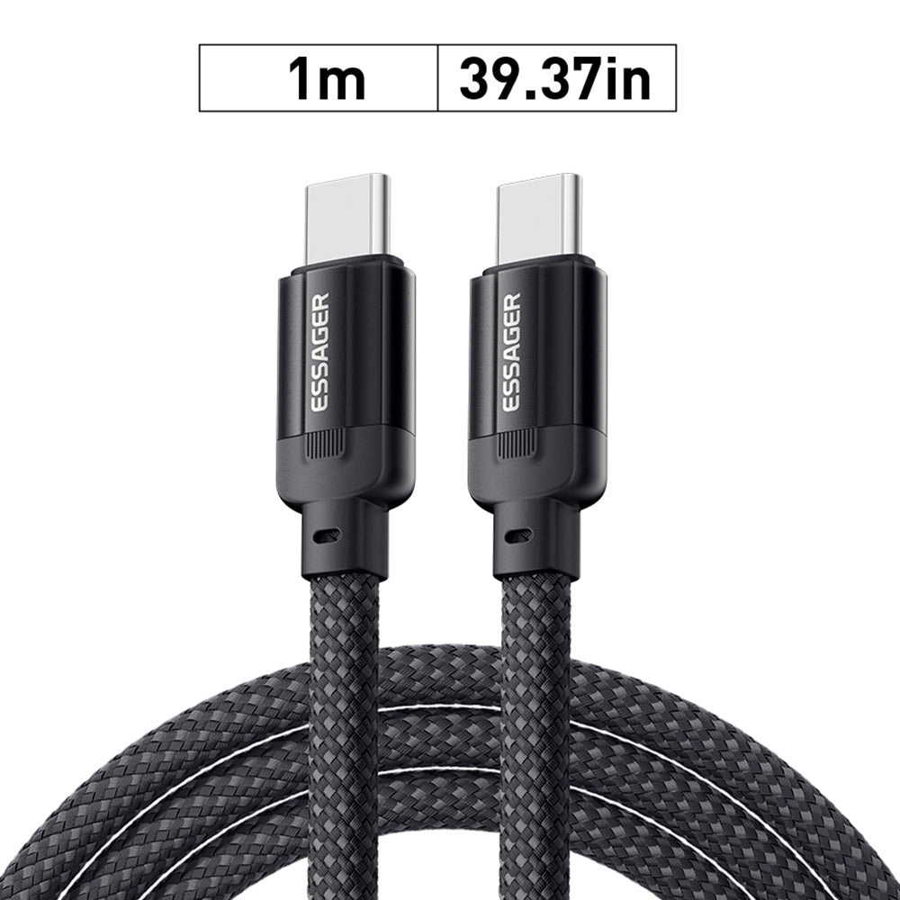 ESSAGER 240W 5A Type-C to Type-C Charging Cable, USB2.0 480Mbps, Magnetic Adsorption, Flexible Adjustment, E-Marker Chip, 1m