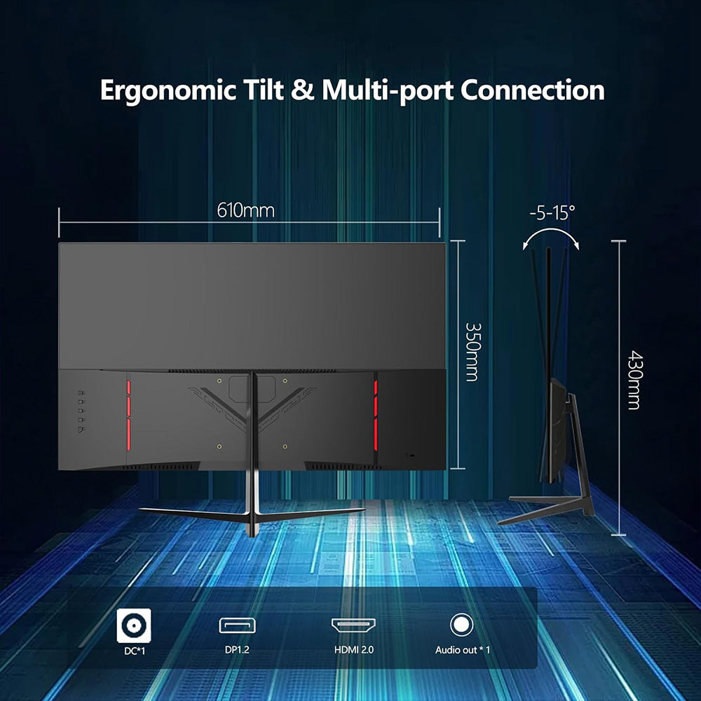 FYHXele FY27QHM2 27-inch Monitor, 2560*1440 QHD 16:9 IPS Screen, 170Hz Refresh Rate, 1ms GTG Response Time, 100% sRGB, 1000:1 Contrast, FreeSync, 1*DP 1.4, 2*HDMI 2.0, 1*USB 2.0, 1*Audio, Tilt Adjustment & VESA Mount
