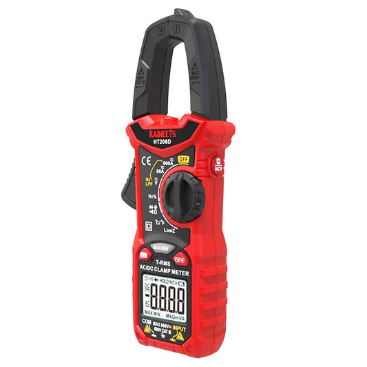 KAIWEETS HT206D Digital Clamp Meter, 6000 Counts, AC/DC Current, LowZ & LPF, NCV Detection Function
