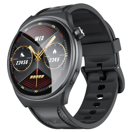 KUMI GW6 Smartwatch, 1.43-inch AMOLED HD Screen, Al Voice Function, Sleep Heart Rate Monitoring, Bluetooth Calling - Black