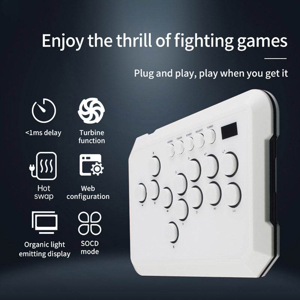 Powkiddy A50 Hitbox Controller Leverless Joystick Arcade Stick Controller, Game Keyboard Compatible with PC, Android, Switch, PS4, PS5, Steam, Arcade