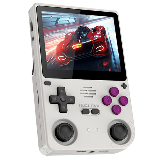 Powkiddy V20 Handheld Game Console, 64GB TF Card, 3.5 inch IPS Screen, Open Source Linux System, 64-bit 3D Simulators, 10 Hours Playtime - Grey