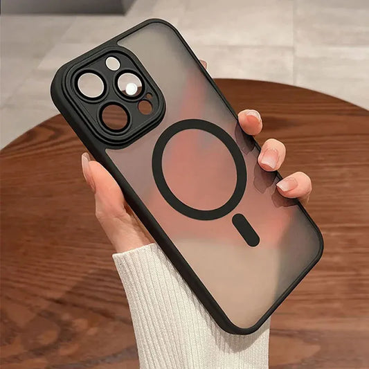 Magnetické luxusné bezdrôtové nabíjanie pre puzdro Magsafe pre iPhone 15 14 13 12 11 Pro Max Plus Matte Translucent Armour Shockproof Cover
