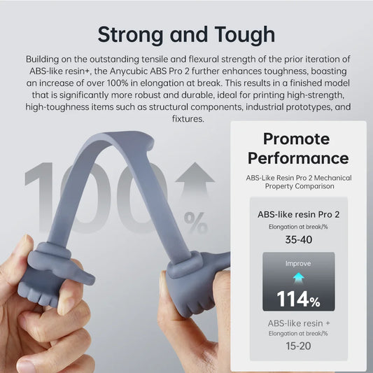 ANYCUBIC ABS Pro 2 Resin 405nm fotocitlivý polyresin, vysoká presnosť s minimálnym zmrštením pre LCD 3D tlačiareň