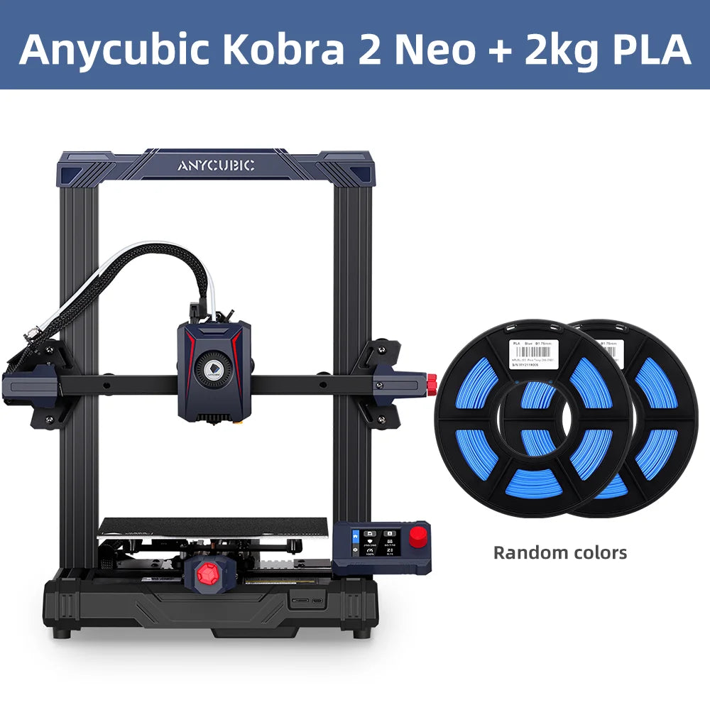 3D tlačiareň ANYCUBIC Kobra 2 Neo FDM s maximálnou rýchlosťou tlače 250 mm/s Veľkosť zostavy 9,8 x 8,7 x 8,7 palca/250 x 220 x 220 mm 25-bodové vyrovnávanie