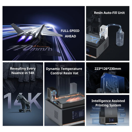 ANYCUBIC Photon Mono M7 Pro UV živicová 3D tlačiareň 10'' 14K LCD 3D tlačiareň s automatickým dopĺňaním živice, vysokorýchlostná veľkosť tlače 223