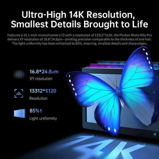 ANYCUBIC Photon Mono M5s Pro 14K Mono MSLA 3D tlačiareň 10,1'' LCD živicová 3D tlačiareň Rýchlosť až 150 mm/h Veľkosť tlače 223*127*200mm