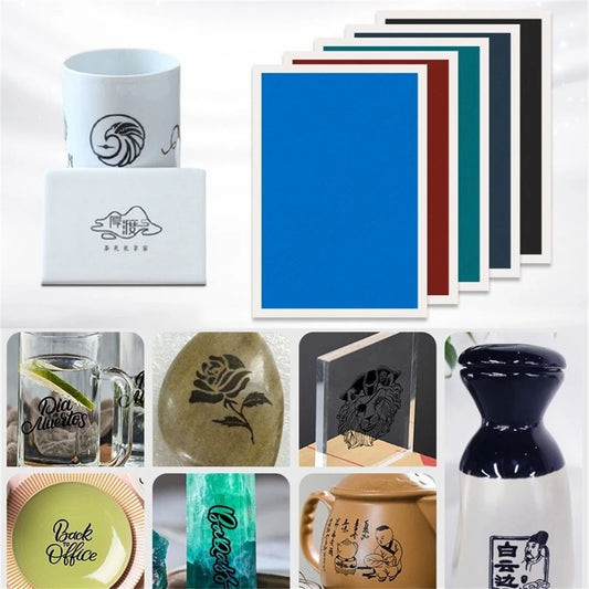 1ks laserový gravírovač Gravírovanie Farebný značkovací papier Keramika Sklo Krištáľový kameň Dlaždice Číry akryl Na výrobu UV vlákien z CO2