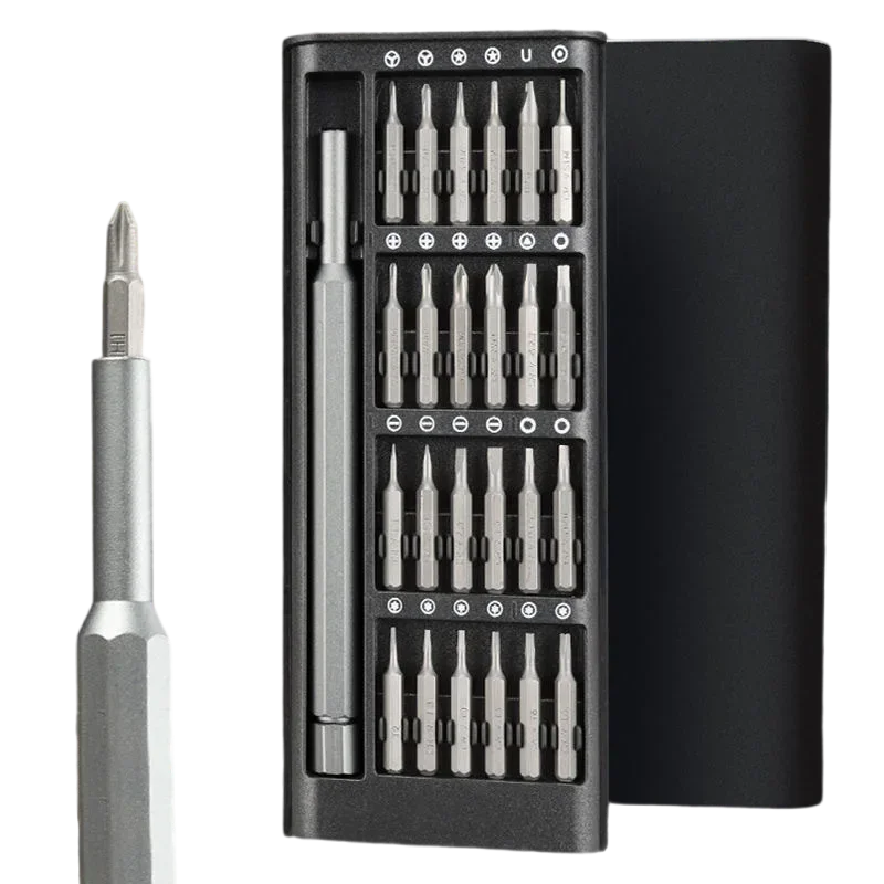 Súprava presných skrutkovačov 25 v 1, mini magnetický s 24 ks nástavcov na skrutkovače Torx Malá súprava ručného náradia na opravu pre iPhone/PC/Came