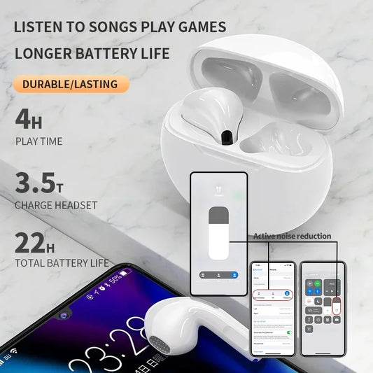 Originálny bezdrôtový Bluetooth headset Pro6 TWS Bluetooth 5.3 Slúchadlá Športové slúchadlá Smart Touch Music Headset pre všetky smartfóny