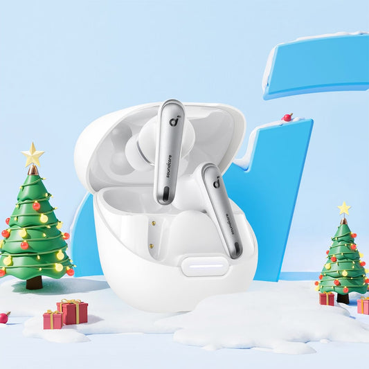 Anker Soundcore Liberty 4 NC Earbuds TWS Headphones, Adaptive ANC 2.0, Bluetooth 5.3, IPX4 Waterproof, Fast Charging - White