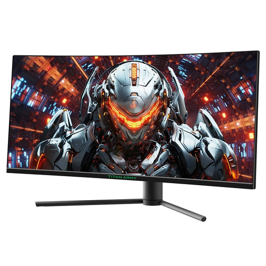 TITAN ARMY C34CHR Gaming Monitor, 34-inch 1500R 3440x1440 WQHD Curved Screen, 165Hz Refresh Rate, 1ms MPRT, Adaptive Sync, 99% sRGB, Support PIP & PBP Display, E-sports Backlight, Tilt Adjustment Wall Mount, Low Blue Light