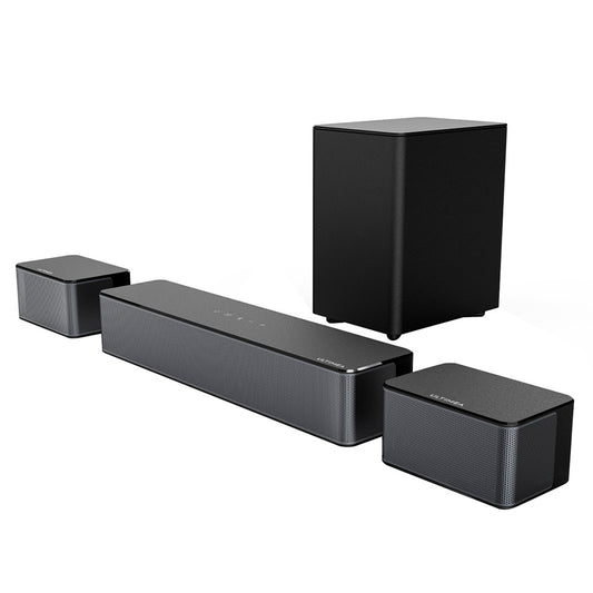 Ultimea Poseidon D50 5.1 Channel Soundbar with Subwoofer and Rear Surround Speakers, Adjustable Surround Level, 3 EQ Modes
