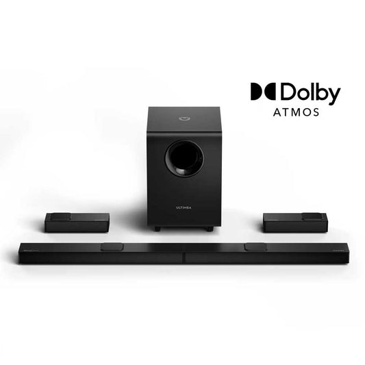 Ultimea Nova S90 7.1.4 Channel Soundbar Subwoofer Speaker Kit, Dolby Atmos, 740W Peak Power, 4K HDR Pass-through, 6 Equalizer Modes