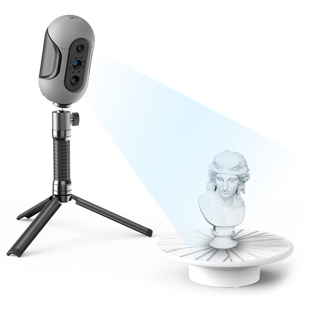 3DMakerpro Mole 3D Scanner Premium Edition, NIR Light Source, 0.05mm Accuracy, 0.1mm Resolution, 10fps Frame Rate, Visual Tracking, Facial Scanning, Anti-Shake, 200x100mm Single Capture Range, with Turntable