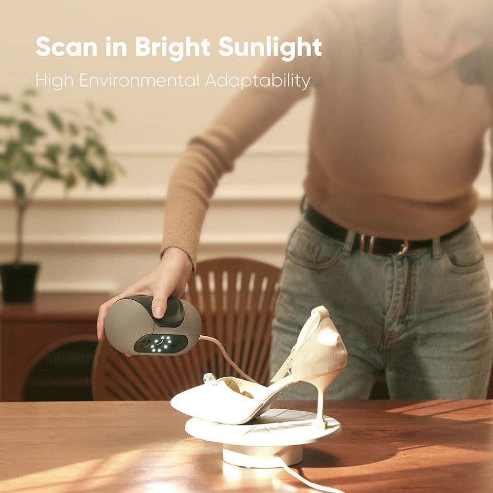 3DMakerpro Mole 3D skener Premium Edition, presnosť 0,05 mm, rozlíšenie 0,1 mm, snímková frekvencia 10 snímkov za sekundu, vizuálne sledovanie, skenovanie tvárí, stabilizácia proti otrasom, rozsah jednorázového snímku 200 x 100 mm, s otočným stolíkom