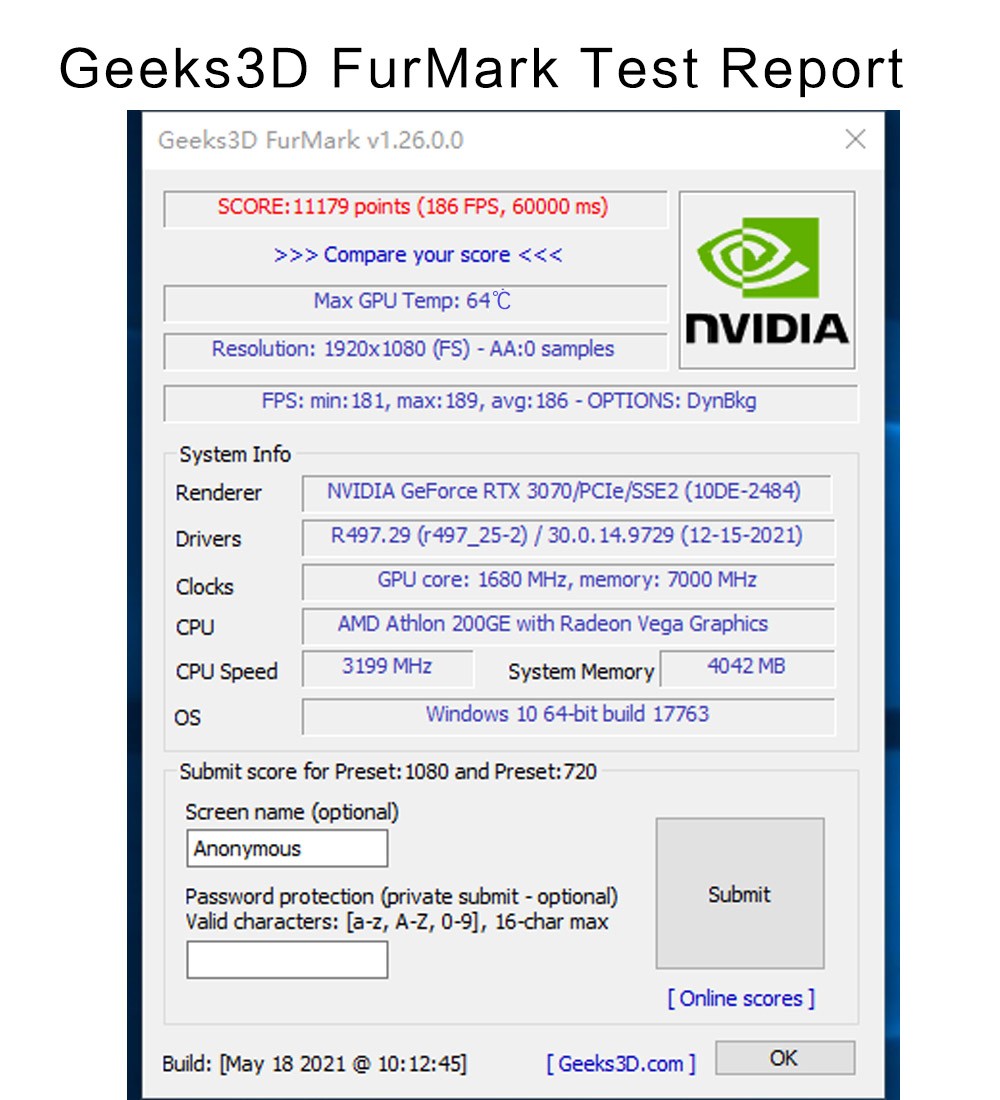Grafická karta 51RISC RTX3070 8GB NVIDIA GPU 12Pin GDDR6 256bit HDMI*1 DP*3 PCI-E 4.0 x16 rtx3070 8GB herná video karta
