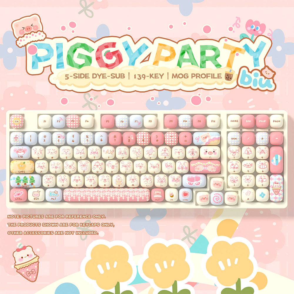 Akko Piggy Party MOG Profile Keycap Set (139-key)