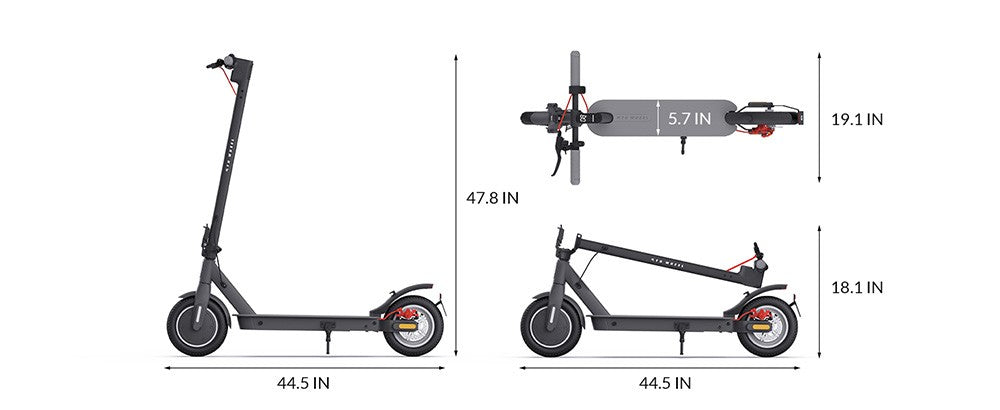 Elektromobilný skúter 5TH WHEEL V30 Pro, 10" plástvový pneumatik, 350W predný motor (MAX 520W), max. rýchlosť 18 mph, 36V 7,5Ah batéria.