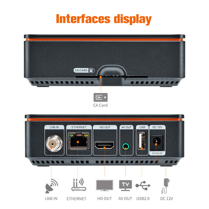 GTMEDIA V9 Prime Satellite Receiver, DVB-S/S2/S2X, HEVC 10Bit, Built-in 2.4G WiFi, Support CA Card, Biss Auto Roll - EU Plug