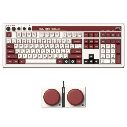 8BitDo Retro 108 Mechanical Keyboard, 108 Keys, Hot-swappable PCB, 3 Modes Connection, Wireless Gaming Keyboard for Windows &amp; Android - Red