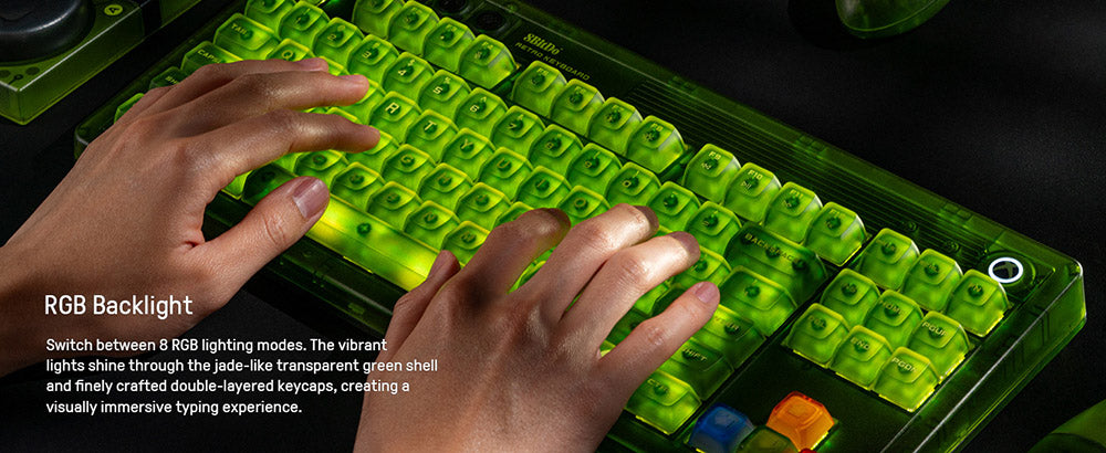 8BitDo Retro 87 Mechanická klávesnica Xbox Edition, 87 kláves, RGB podsvietenie, PCB s možnosťou výmeny za chodu, pripojenie cez Bluetooth/2.4G/USB-C, bezdrôtová herná klávesnica pre Windows a Android