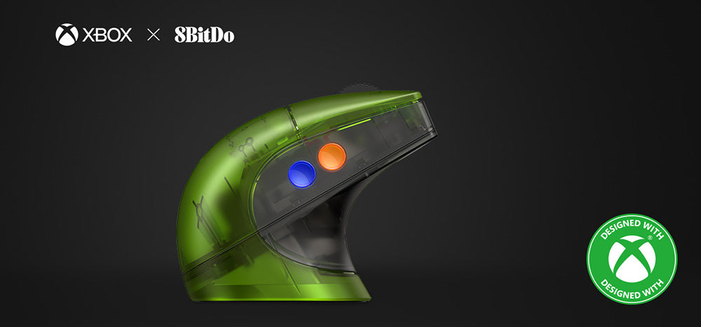 8BitDo Retro R8 Xbox Edition, 3 režimy pripojenia, vybavený senzorom PAW 3395, programovatelné tlačidlá