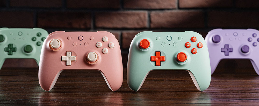 Bezdrôtový herný ovládač 8BitDo Ultimate 2C pre Windows PC a Android, frekvencia skenovania 1000 Hz, Hallov efekt v joystickoch a spúšti - ružová