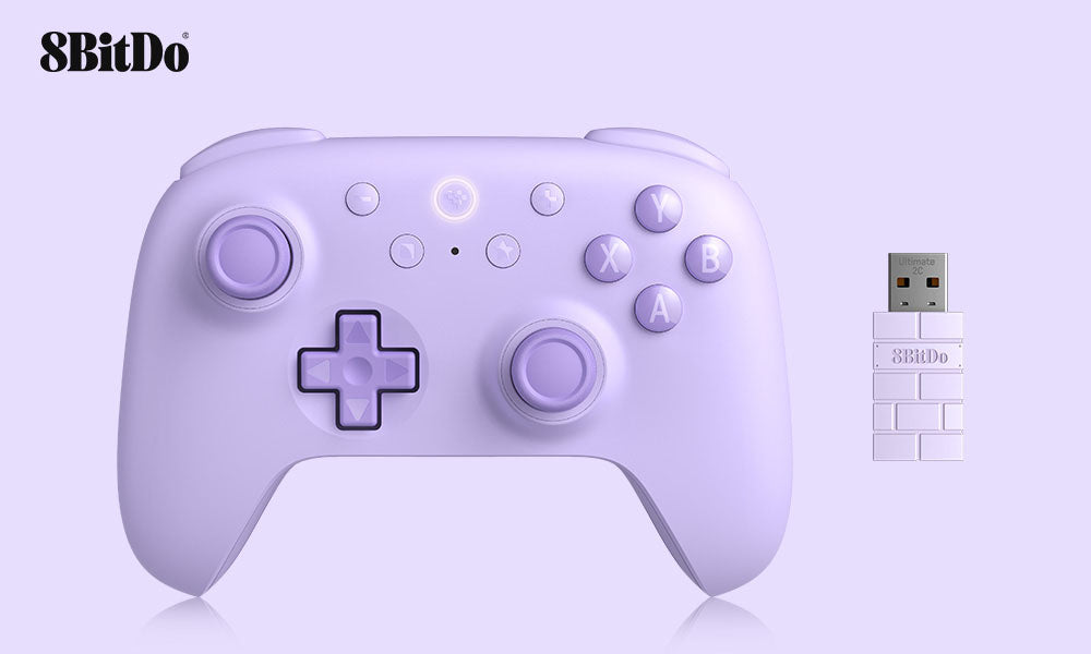 Bezdrôtový herný ovládač 8BitDo Ultimate 2C pre Windows PC a Android, frekvencia skenovania 1000 Hz, Hall efektové páky a Hall efektové spúšte – ružová