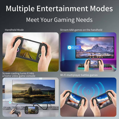 ANBERNIC RG CubeXX Game Console, 3.95-inch 720*720 IPS Screen, Linux 64-bit, 5G WiFi Bluetooth 4.2, Moonlight Streaming, 6.5 Hours of Playtime, RGB Light - Grey