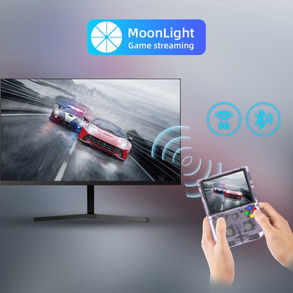 ANBERNIC RG405V Game Console, 4GB LPDDR4 128GB eMMC, Android 12, 5G WiFi, Bluetooth 5.0, 128GB TF Card 3172 Games, Moonlight Streaming - Purple