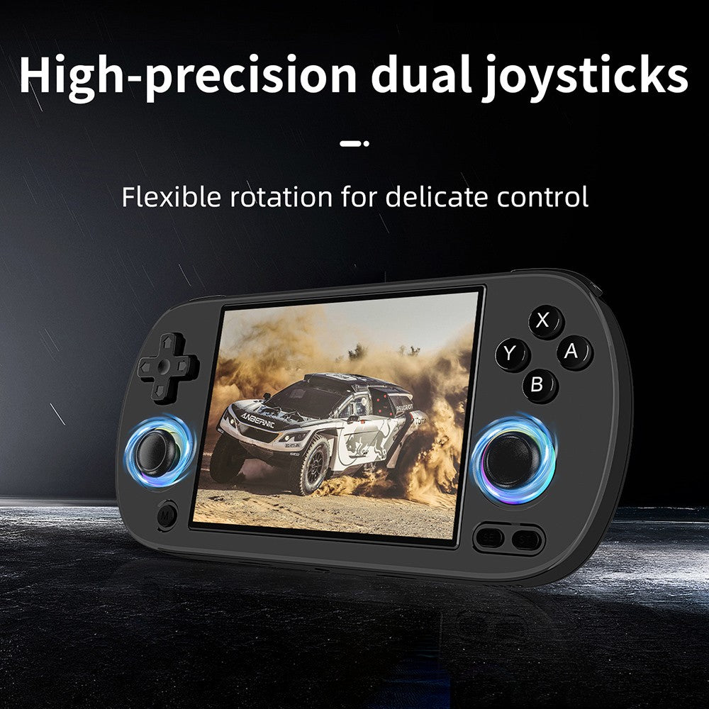 ANBERNIC RG40XX H Retro Game Console with RGB Light, 32GB TF Card, LPDDR4 1GB, 640*480P IPS Screen, 3200mAh Battery for 6 Hours Autonomy, Linux OS, 5G Wifi Bluetooth, Moonlight Streaming - Black