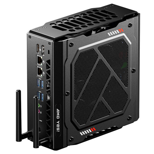 AOOSTAR GODX Gaming Mini PC with Discrete GPU, AMD Ryzen 9 6900HX CPU 8 Core 4.9GHz, AMD Radeon RX 6600LE GPU 8GB 128bit, 32GB RAM 1TB SSD, WiFi6, 2*2.5G LAN, 5*USB3.2, 1*USB4, 1*Type-C, 1*DP, 1*HDMI, 2*Headphone Jack, 2*Microphone Port - EU Plug