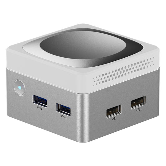 AOOSTAR T8 Mini PC (Free Docking Station), Intel N100 4 Cores Max 3.4GHz, 12GB LPDDR5 RAM 256GB SSD, Support Dual-screen 4K@60Hz Display, Dual Band WiFi, 1*Full-featured Type-C 2*USB3.0 2*USB2.0 1*HDMI 2*1000Mbps LAN 1*Audio Jack, 35W GaN Charger