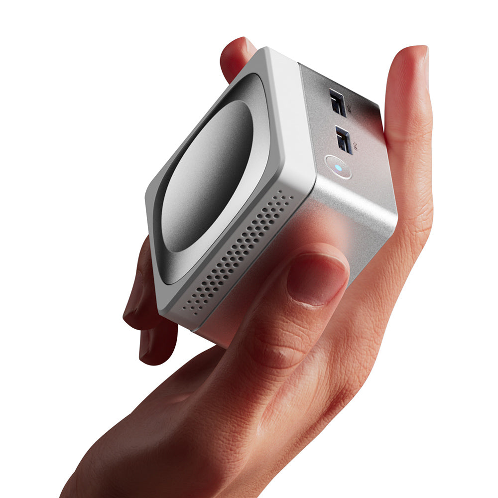 AOOSTAR T8 Mini PC (Free Docking Station), Intel N100 4 Cores Max 3.4GHz, 12GB LPDDR5 RAM 256GB SSD, Support Dual-screen 4K@60Hz Display, Dual Band WiFi, 1*Full-featured Type-C 2*USB3.0 2*USB2.0 1*HDMI 2*1000Mbps LAN 1*Audio Jack, 35W GaN Charger