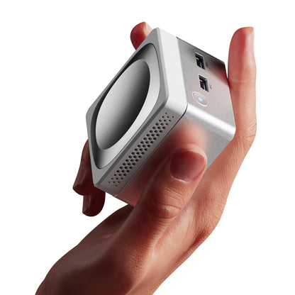 AOOSTAR T8 Mini PC (Free Docking Station), Intel N100 4 Cores Max 3.4GHz, 12GB LPDDR5 RAM 256GB SSD, Support Dual-screen 4K@60Hz Display, Dual Band WiFi, 1*Full-featured Type-C 2*USB3.0 2*USB2.0 1*HDMI 2*1000Mbps LAN 1*Audio Jack, 35W GaN Charger