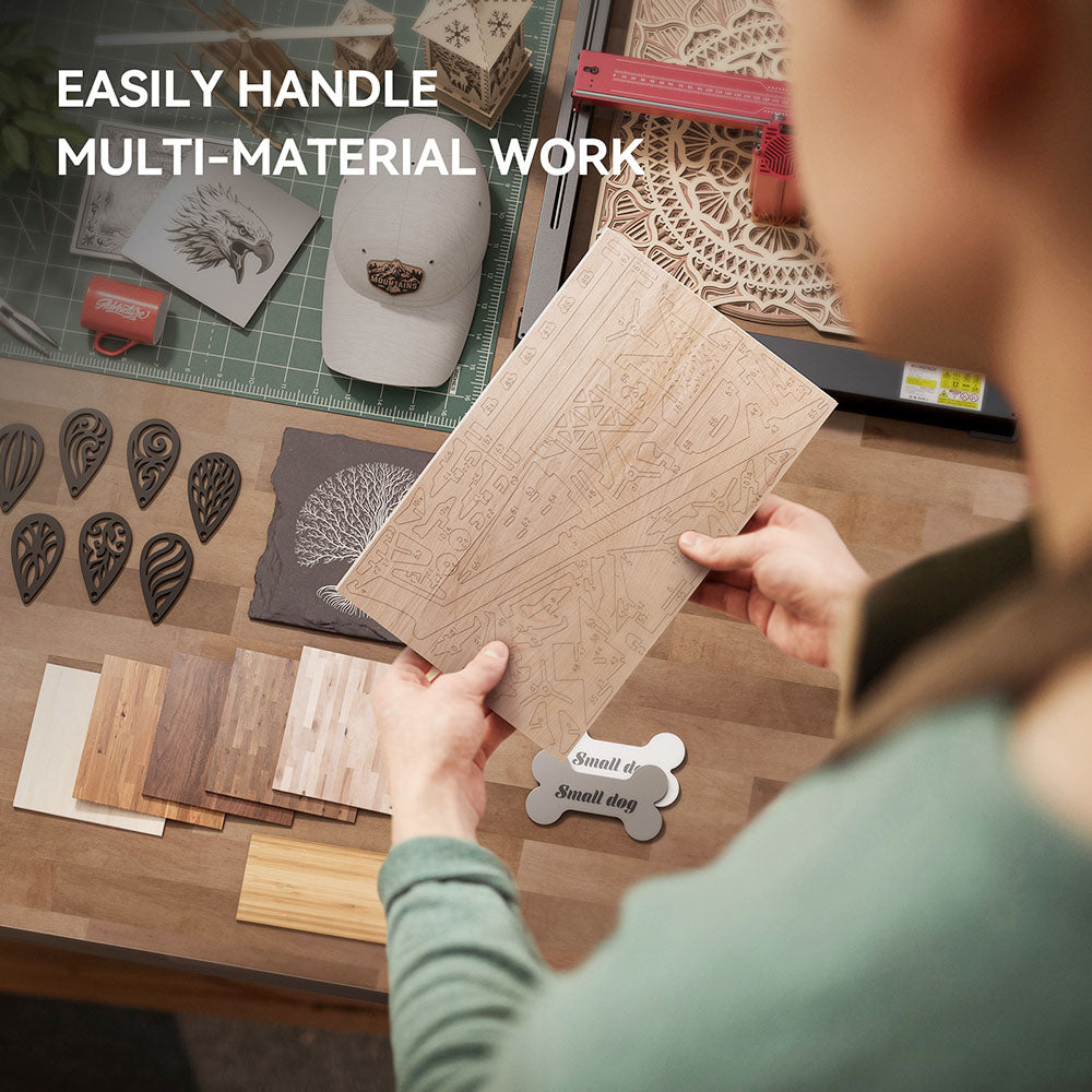 ATOMSTACK A12 PRO 12W Laser Engraver Cutter, Fixed Focus, 0.02mm Engraving Precision, 600mm/s Engraving Speed, 32-bit Motherboard, Cross Laser Positioning, App Control, Unibody Frame, 365x305mm