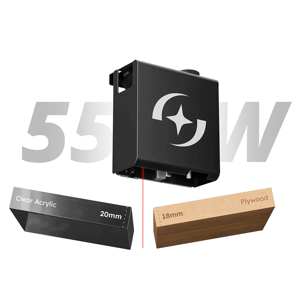 ATOMSTACK Hurricane FDA Class1 55W CO2 Laser Cutter, 0.01mm Precision, 600mm/s Engraving Speed, 500*300mm, Visible Red-Light Indicator, 5MP Camera, Auto Fire Extinguisher, Smoke Exhaust System