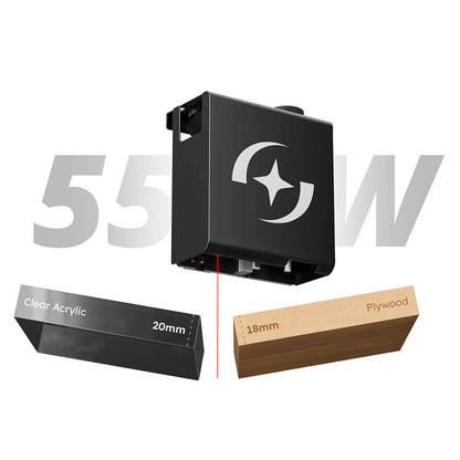 ATOMSTACK Hurricane FDA Class1 55W CO2 Laser Cutter, 0.01mm Precision, 600mm/s Engraving Speed, 500*300mm, Visible Red-Light Indicator, 5MP Camera, Auto Fire Extinguisher, Smoke Exhaust System