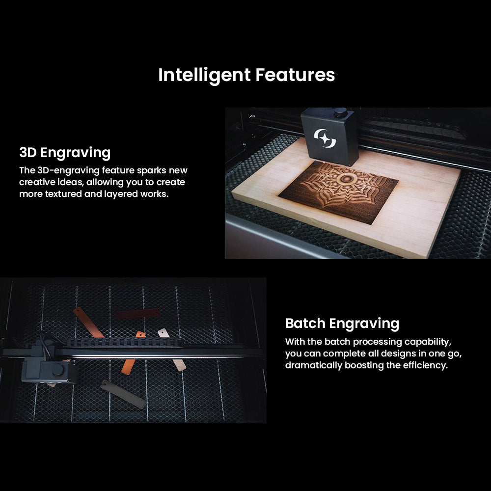 ATOMSTACK Hurricane FDA Class1 55W CO2 Laser Cutter, 0.01mm Precision, 600mm/s Engraving Speed, 500*300mm, Visible Red-Light Indicator, 5MP Camera, Auto Fire Extinguisher, Smoke Exhaust System