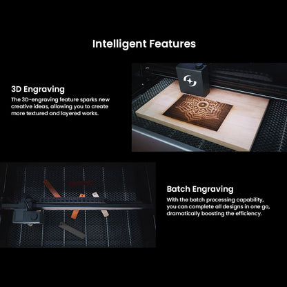 ATOMSTACK Hurricane FDA Class1 55W CO2 Laser Cutter, 0.01mm Precision, 600mm/s Engraving Speed, 500*300mm, Visible Red-Light Indicator, 5MP Camera, Auto Fire Extinguisher, Smoke Exhaust System