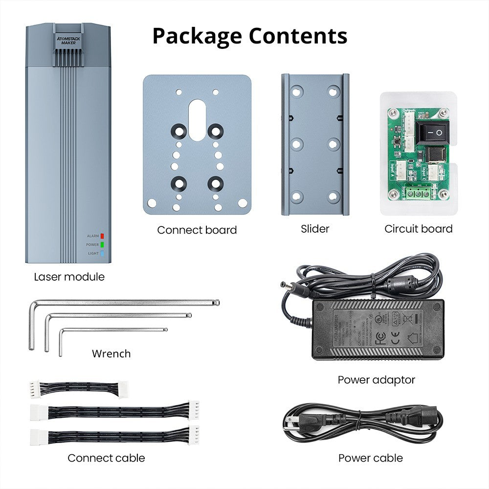 ATOMSTACK R30 V2 Infrared Laser Module, 1064nm 2W Laser Power, 0.03mm Spot, Rust Removal, for Metal and Plastic Engraving