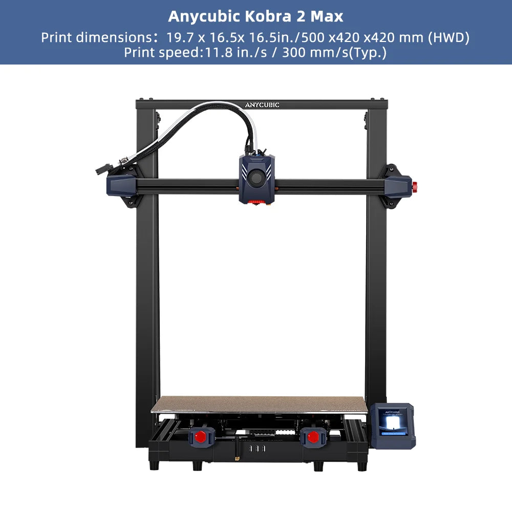 ANYCUBIC KOBRA 2 Max Veľkoformátová 3D tlačiareň FDM Veľkosť zostavy 500*420*420mm S maximálnou rýchlosťou tlače 500mm/s Automatické vyrovnávanie